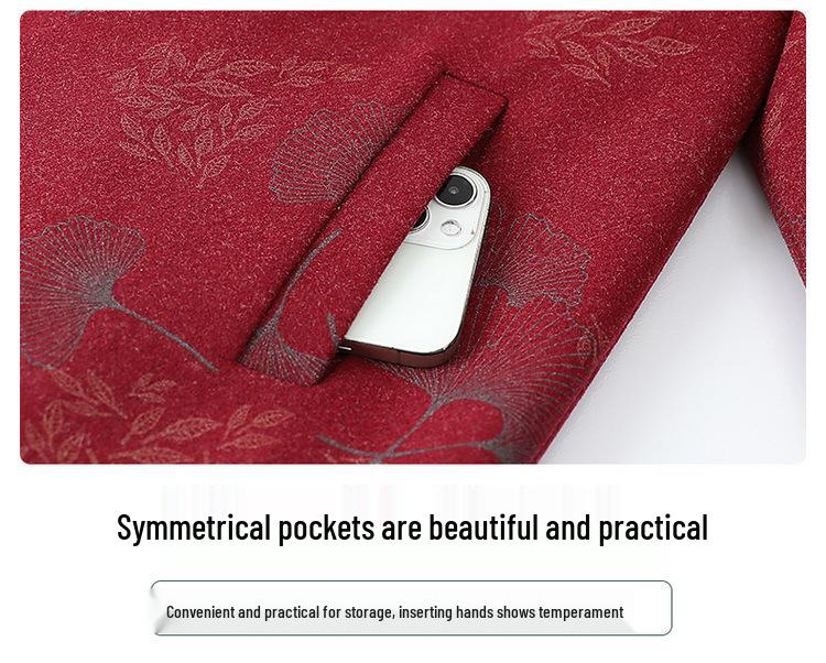 Grandma's High-End Autumn Wool Coat for Women, Turn-Down Collar, Perfect for Elderly and Middle-Aged Mothers