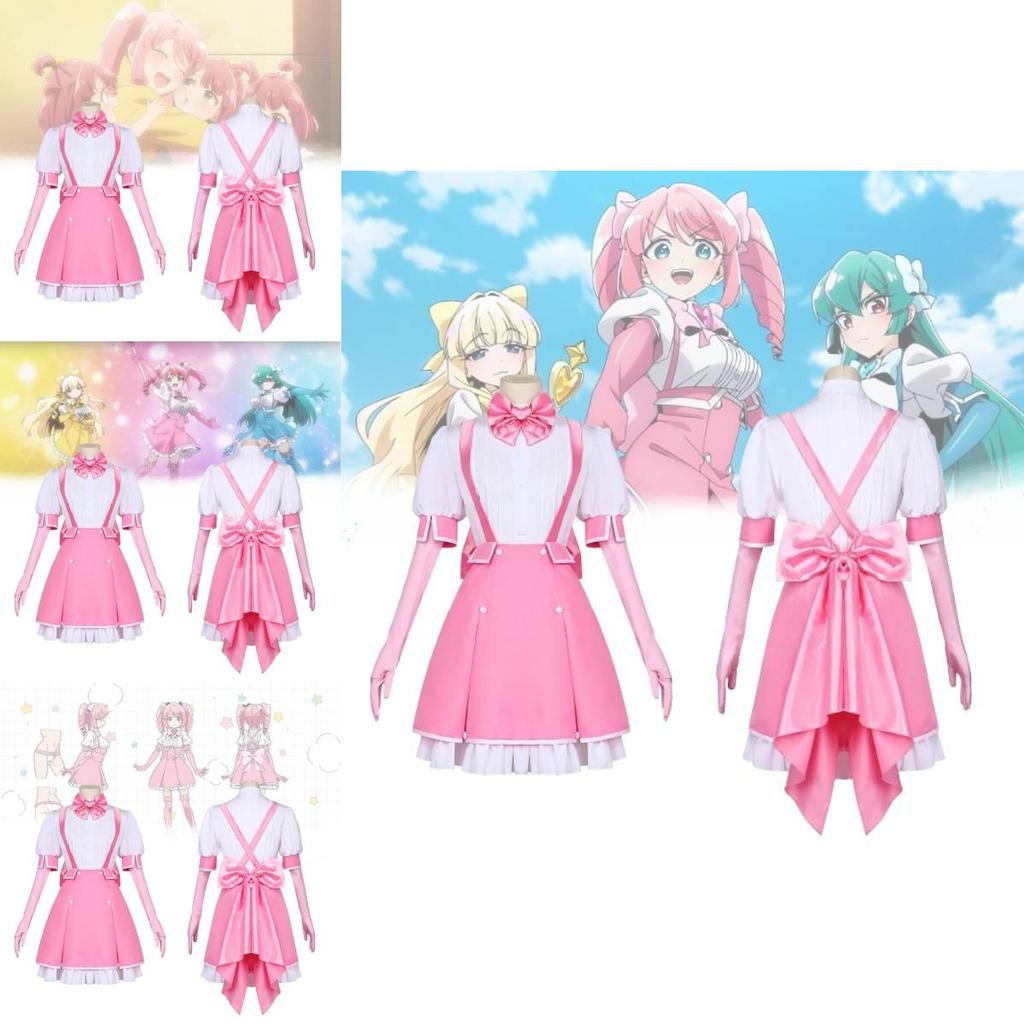 Adorable Magic Madoka Magica Cosplay Costume Pink Battle Dress For Women