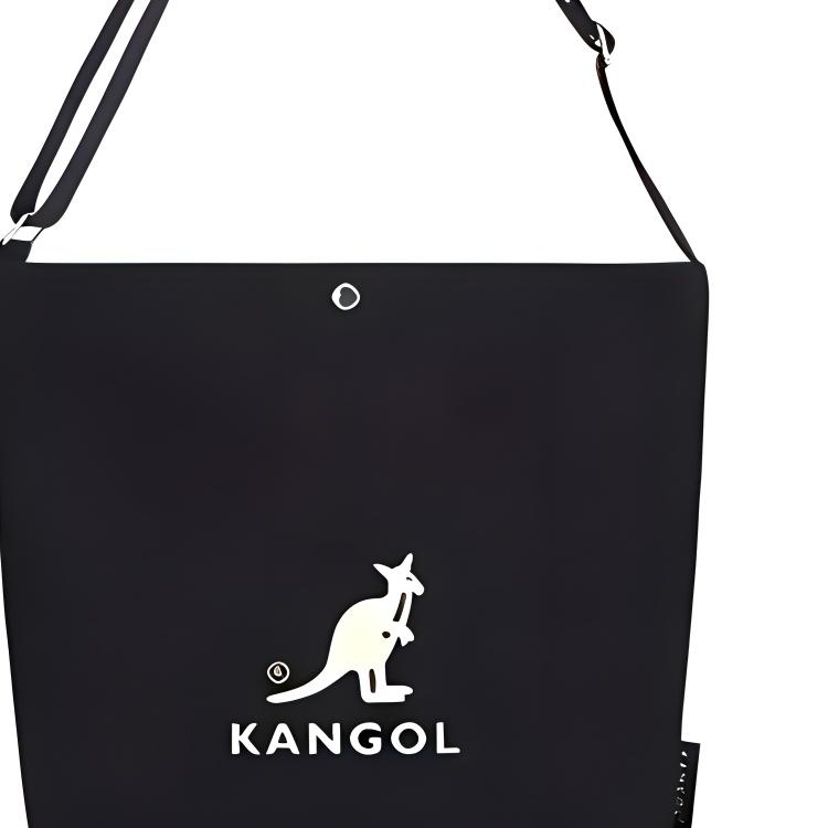 New KANGOL Cotton Handbag, Shoulder Bag, Crossbody Bag Unisex Black EB0038BKOS