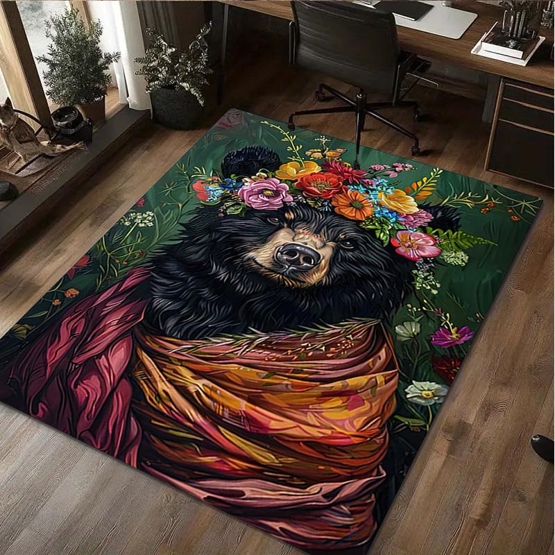 1Pc Flowers Animal Rug - Home carpet Office Decorative Carpet For Living Room Bedroom Door Mat Floor Rug Computer Chair Area Rug