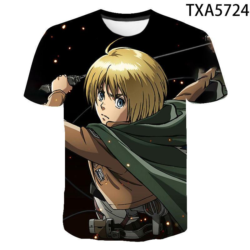 Attack On Titan Levi Ackerman 3D Print T-Shirt, High Quality Polyester Short Sleeve, Fashion Streetwear Casual Daily Wear