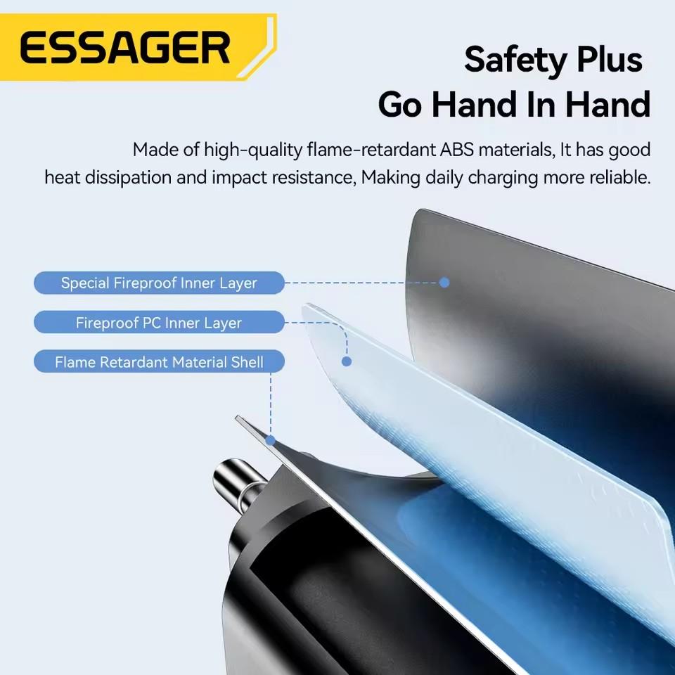 Essager 18W QC3.0 USB A Ladegerät USB Quick Charge 3.0 Schnell-Wandladegerät für Samsung S24 Huawei Xiaomi iPhone Handy-Ladegerät
