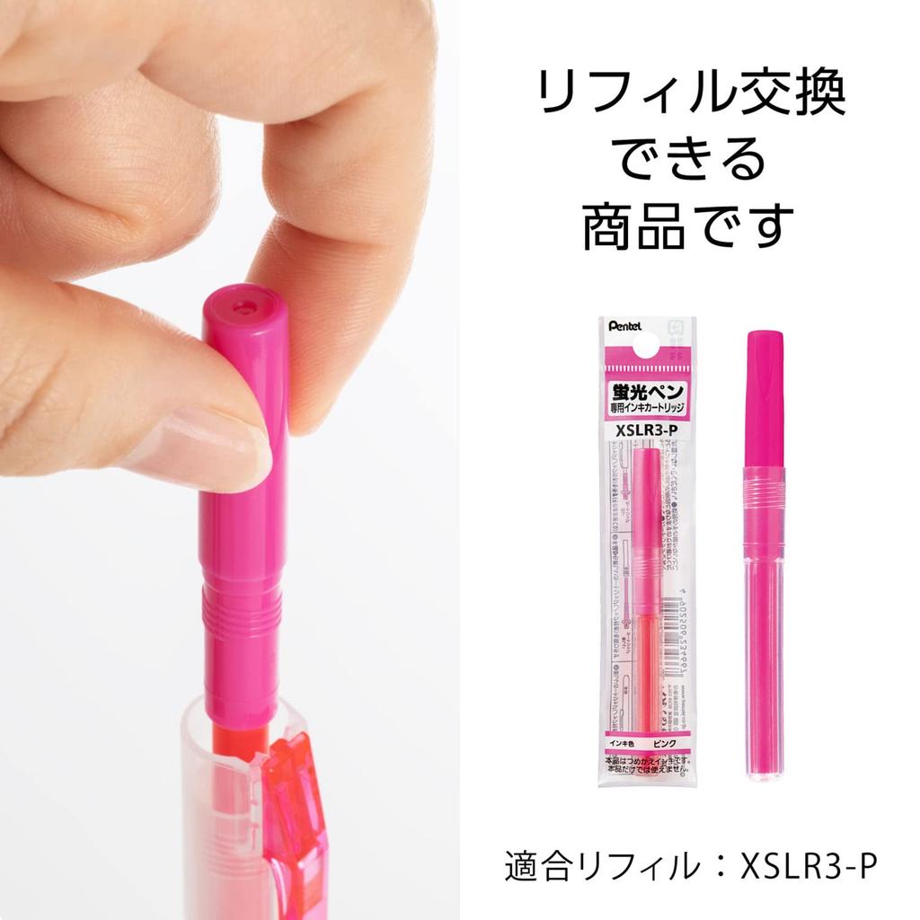 PENTEL Knock Handy Line 10 Highlighter, Style, S, Pink, Pens, SXNS15-P