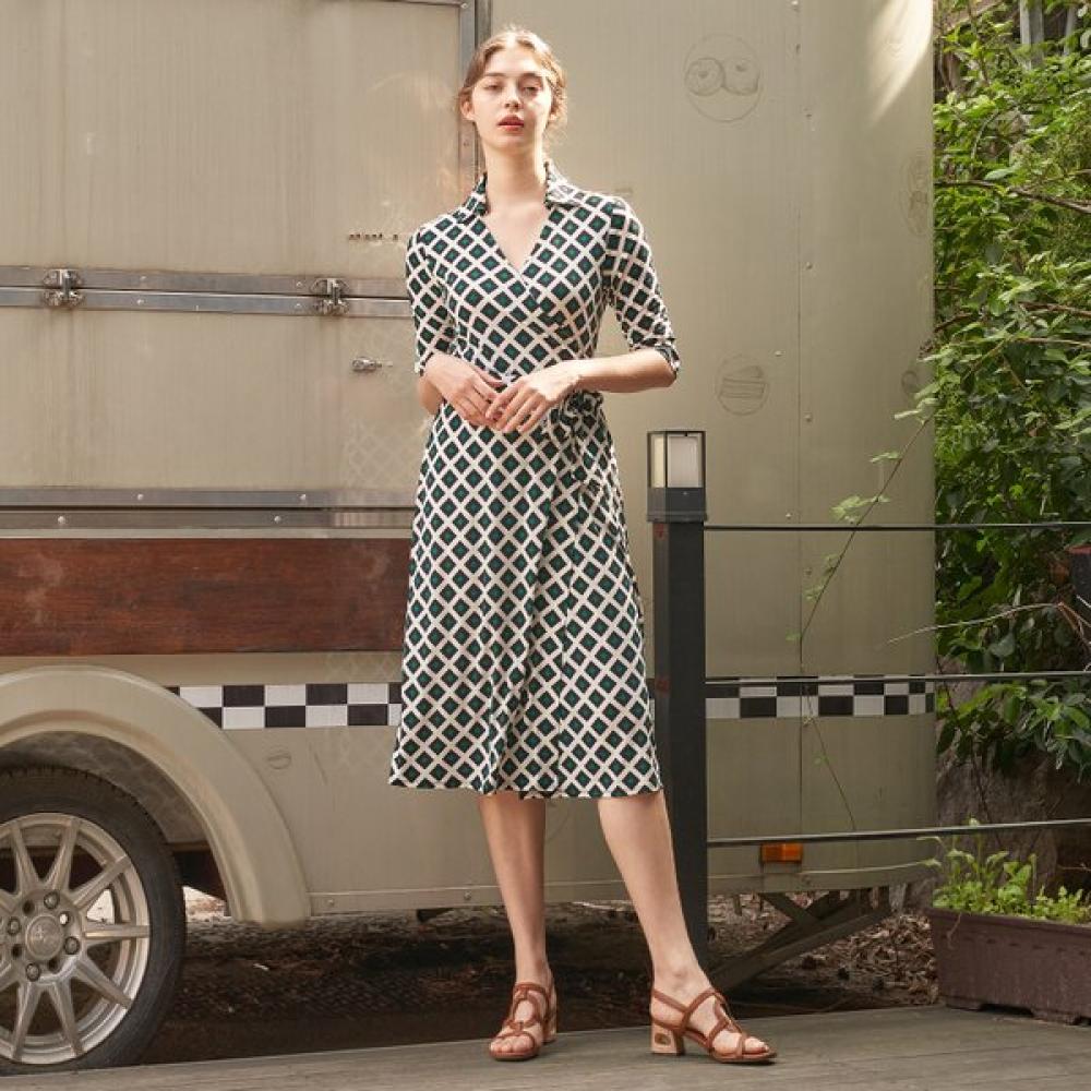 Lipbbam Creora Derosi Cara 3 4 Sleeve Long Wrap Dress Ldm11dp01