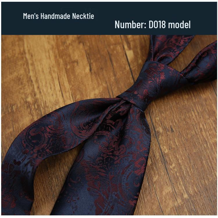 Men's 8CM Retro Burgundy Polyester Silk Tie - Business & Formal Suit Accessory