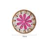 Rattan Shell Coaster Ceramic Heatproof Tea Mat Handwoven Shell Table Mat Decorative Round Coaster Nordic Style