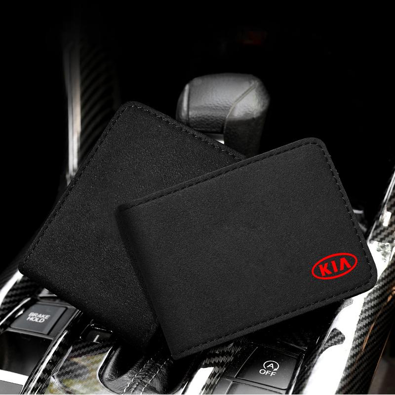 1pcs PU Leather Credit Card Case Car Driving Documents Protective Case For Kia Rio Ceed Sportage Cerato Soul Sorento K2 K5 Flip Car Accessories