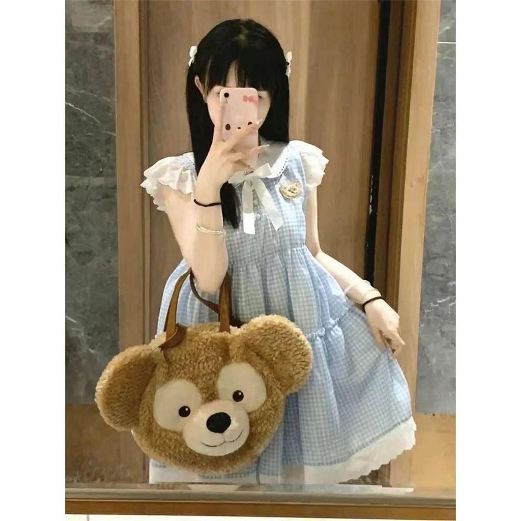 Petite Bear Embroidered A-Line Sleeveless Summer Dress with Doll Collar, Forest Style