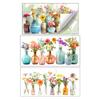 Flower Vase Window Cling Removable Waterproof PVC Floral Plants Container Static Glass Sticker Home Living Room Bedroom Decoration Decal