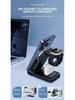 Foldable Multi-Functional Wireless Charging Stand with Built-in Cable - 15W Four-in-One Fast Charger for Mobile Phones