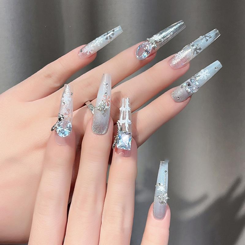 5Pcs Sparkling Transparent Zircon Nail Art Shiny Clear Pointed Bottom  3D Diy Manicure Decoration Accessorie