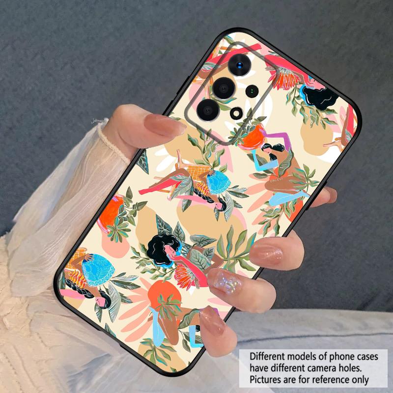 Flowers and Women For Samsung A03 Core A 04 05 06 12 14 15 16 22 23 Galaxy A25 26 4G 34 35 52 53 56 71 73 90 5G soft phone case