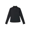 Under Armour Solid Color Zip Running Sports Slim Fit Stand Collar Long Sleeve T-Shirt Women tops Black 1379349-001