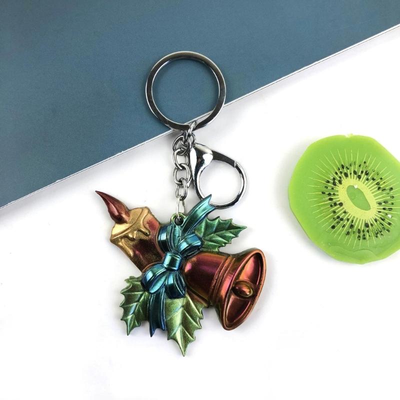 Christmas Combination Bells Keychain Mould Crystal Epoxy Silicone Pendant Mould