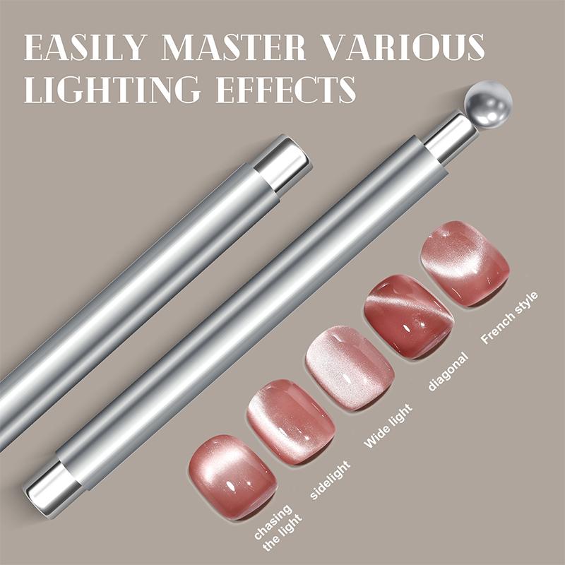 Nail Art Magnetic Stick Cat Eye Magnetic Ball Aluminum Handle Cylindrical Uv Gel Magnet Tools Double End Nail Design Tools