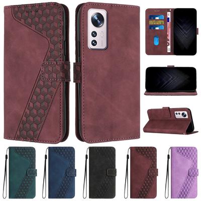 12 Pro Case For Xiaomi 12 Pro Cover 3D Geometric Flip Wallet Case On For Xiomi Xiaomi Mi 12 Pro 12X 12 Lite Phone Cases Coque