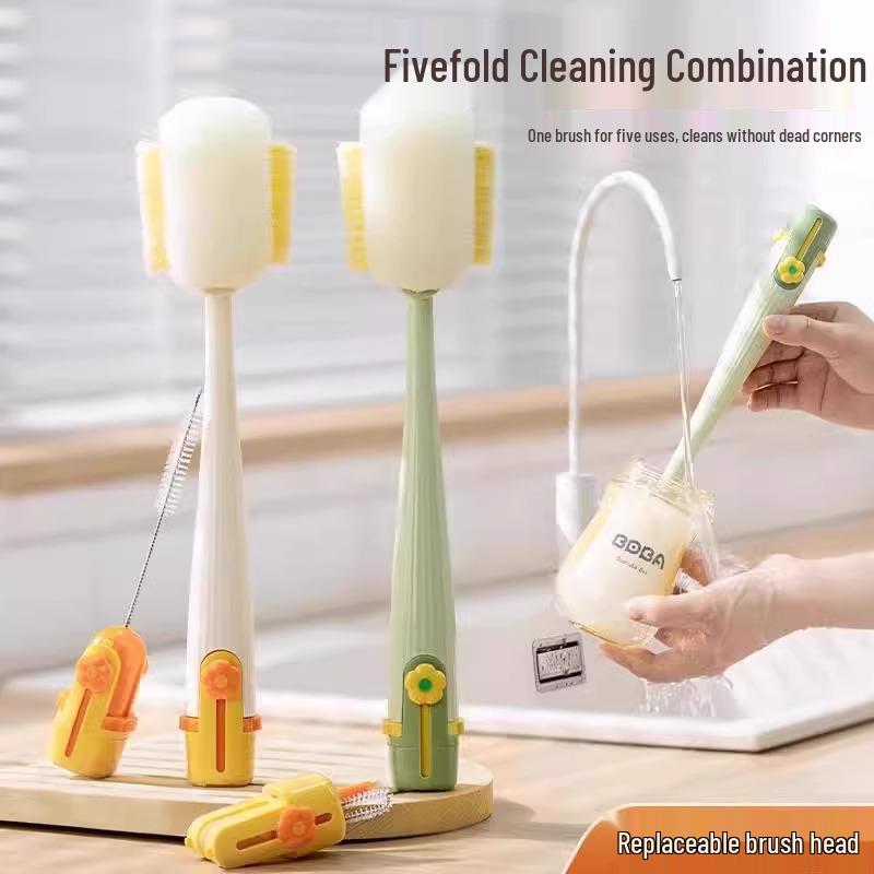 5-i-1 Hushålls Rengöringsborstset för Koppar och Flaskor med Nykomlingsrabatt och Fri Frakt