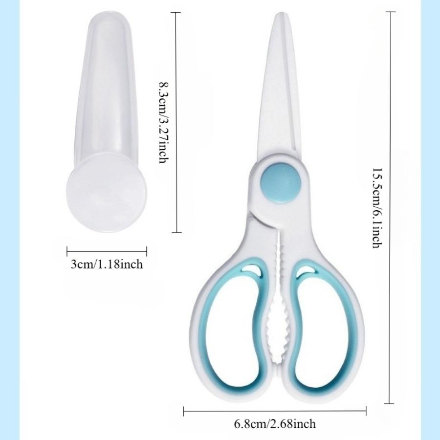 Ceramic Scissors Complementary Food Scissors Noodles Meat Vegetables Fruits Scissors with Cutting Sleeves5