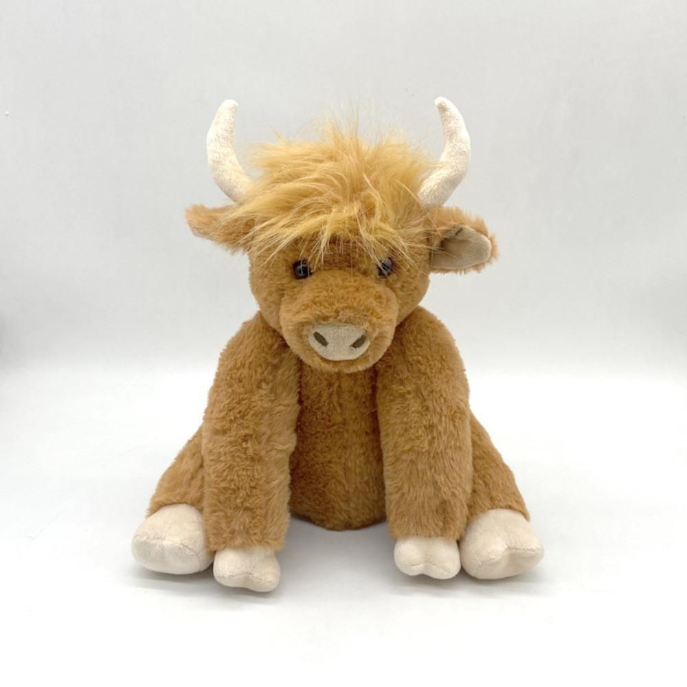 PP Cotton Stuffed Animal Plushie Plush Scottish Highland Cow NEW Doll Long Hair Yak  Gift