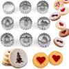 Small Christmas Cookie Cutters 9X Stainless Steel Round Cookie Cutter Holiday Favor Decorative Heart Star Gingerbread Man Baking