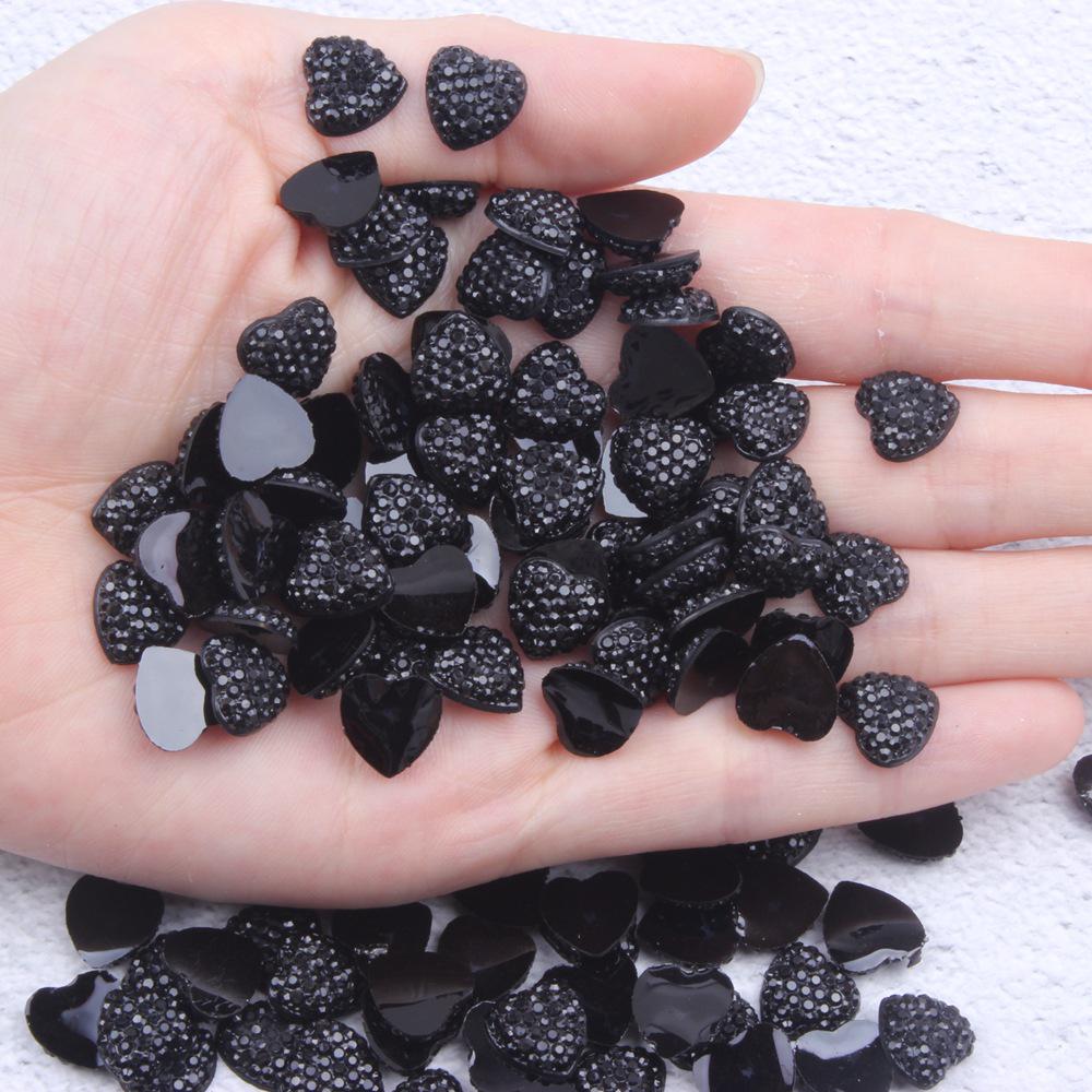 Multi-Color Shiny Peach Heart Resin Rhinestones - 8mm, 10mm, 12mm DIY Decor