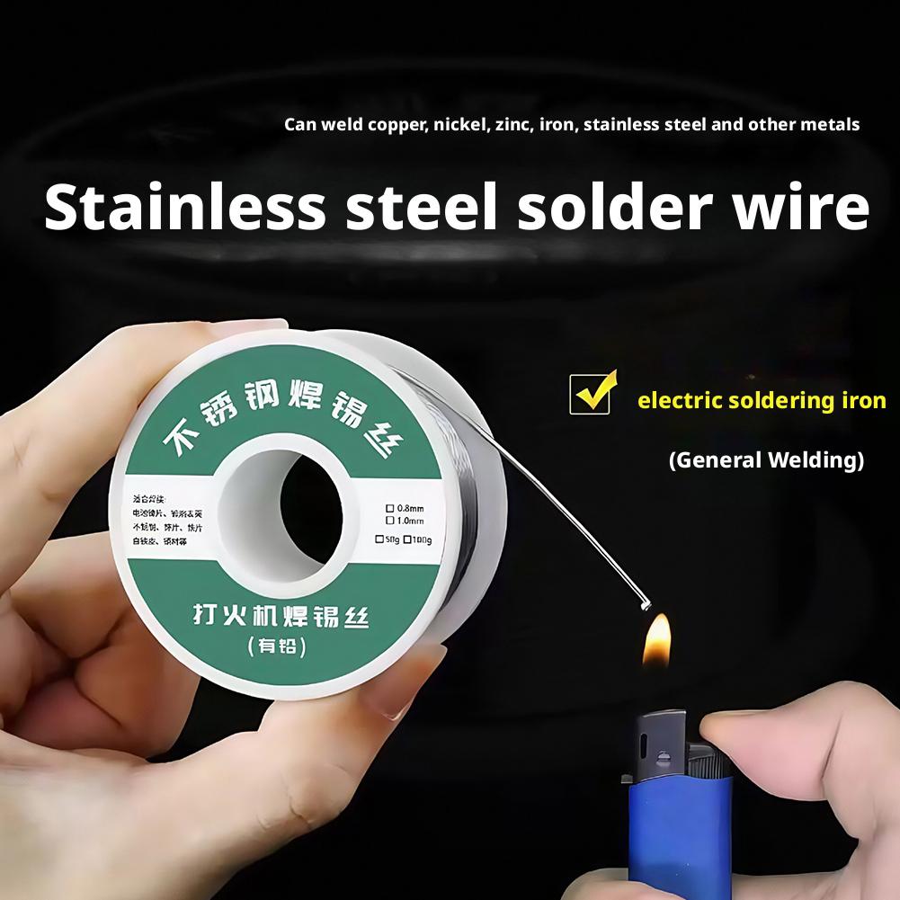 Hochreiner Edelstahl Kolophoniumkern Lötdraht Universalschweißung Kupfer Nickel für Feuerzeug/Lötkolben