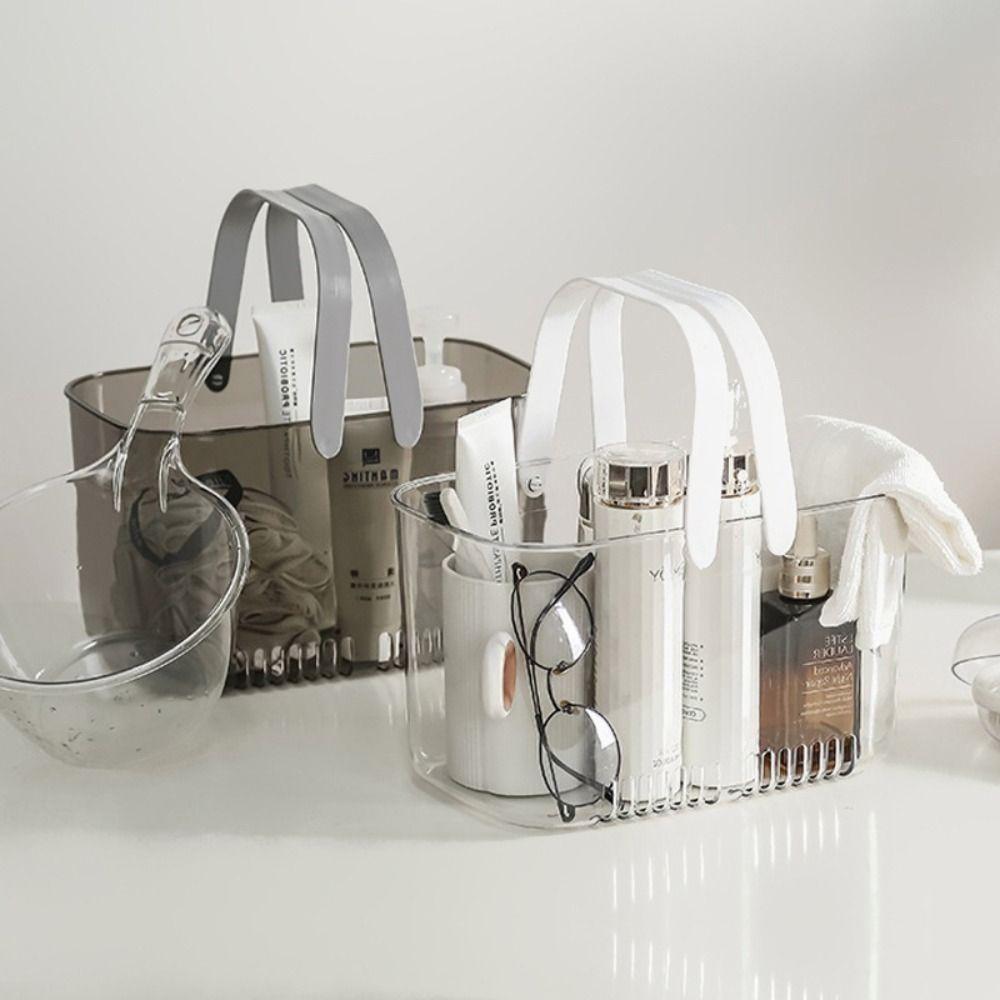 With Transparent Handles Bathroom Storage Basket Portable Swim Basket Fashion Organizing Basket