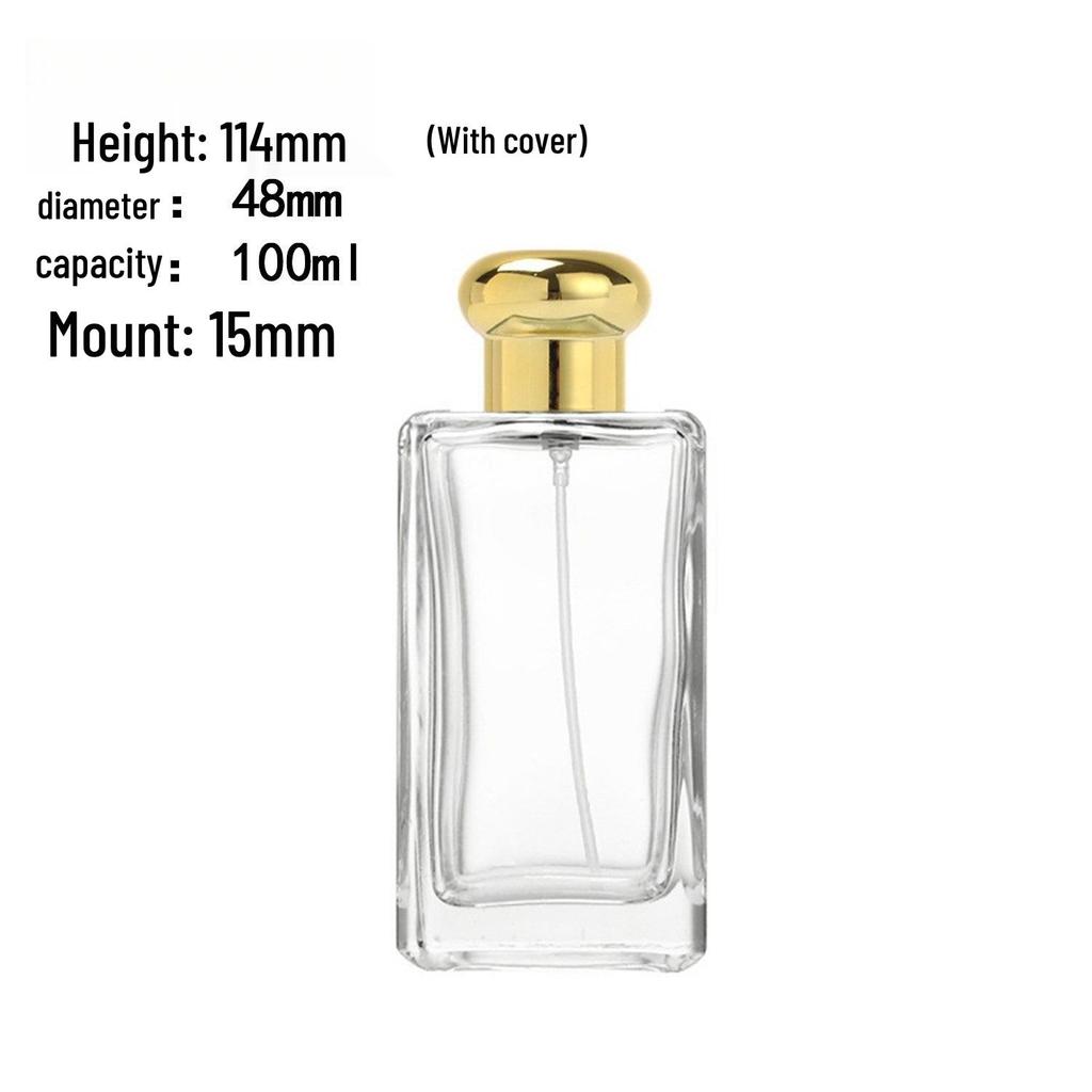 Transparent Glass Perfume Spray Bottle with Bayonet Cap