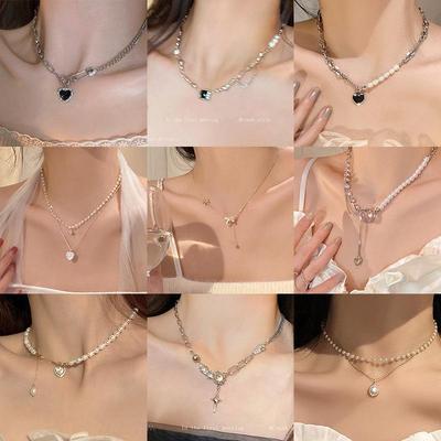 Collier élégant avec pendentif cœur et perle: Design polyvalent haut de gamme pour femmes