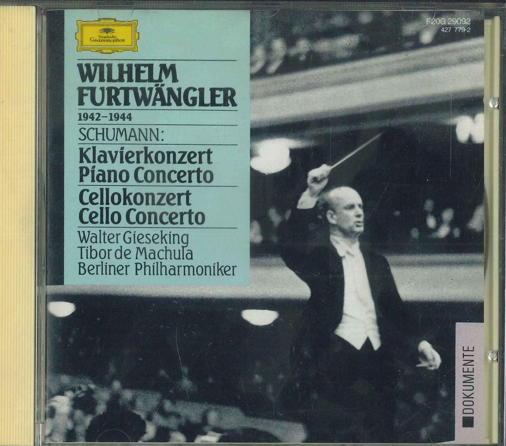 CD SCHUMANN, BERLINER PHILHARMONIKER,W - Schumann: Piano Concerto/Cello Conc F20G29092 POLIDOR 1989 Japan Classical Used