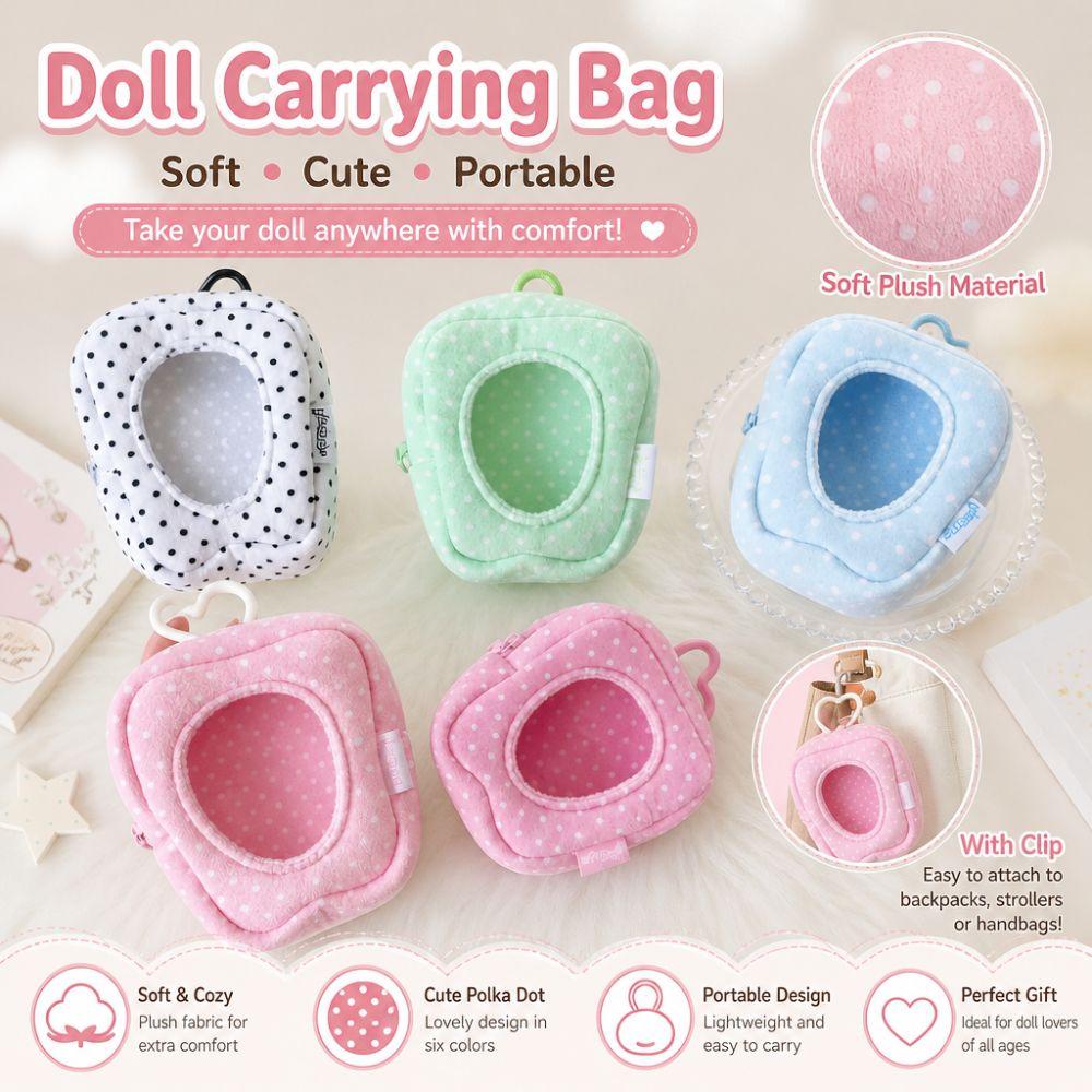 Plush Doll Carrying Bag with Heart Carabiner Plush Doll Protective Pouch Durable Mini Ita Bag