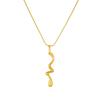 Gold Snake Chain Abstract Wave Drop Necklace