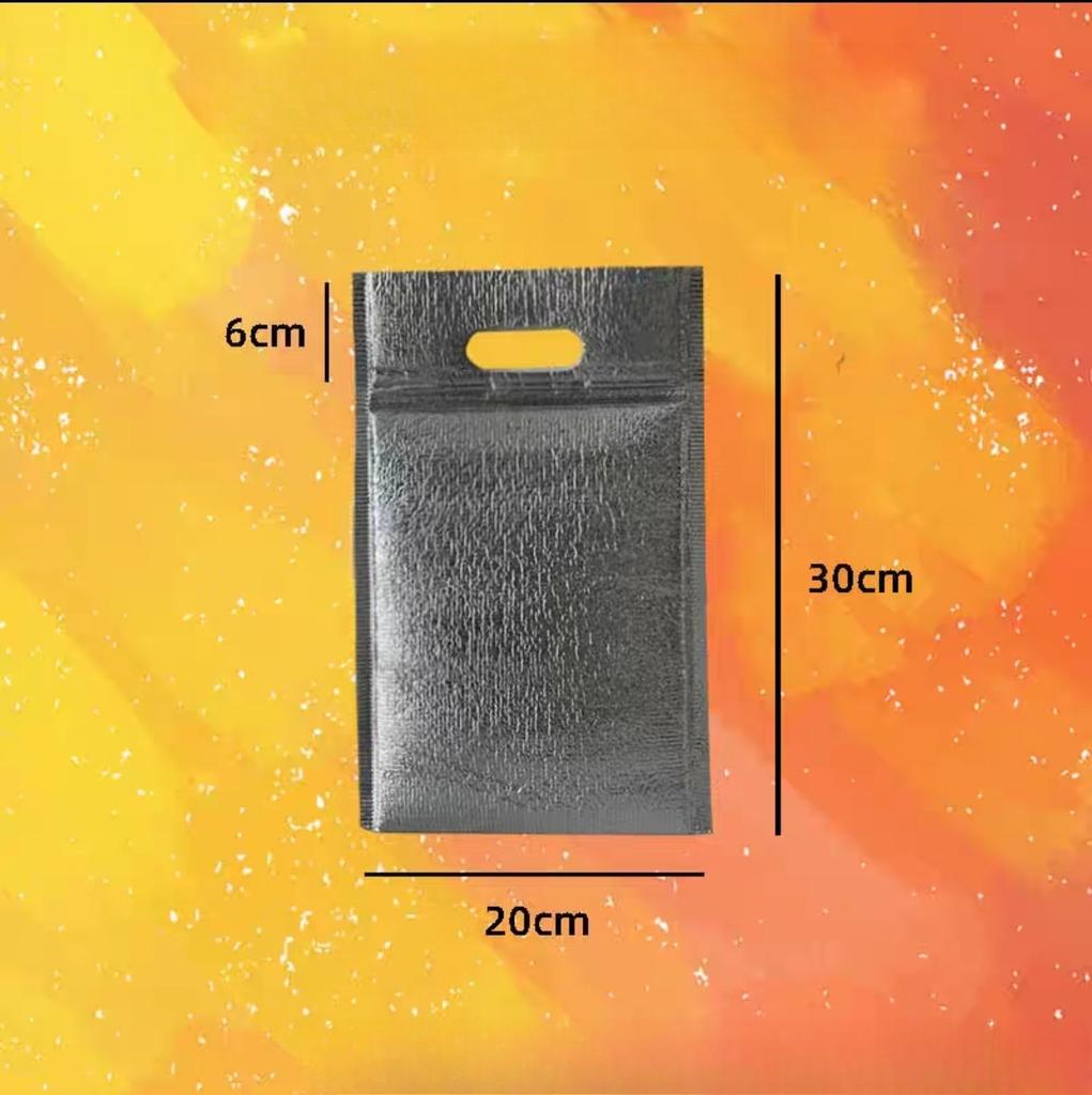 Thermal Insulation Aluminum Foil Disposable Food Delivery Pouch Food Fresh-keeping Refrigerate Bags Self Sealing Zipper Three-dimensional Tote Pockets