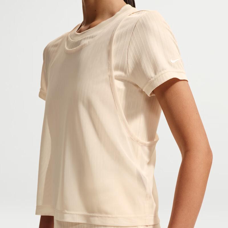 Nike Women's IF0525 Layered Knit Crew Neck T-Shirt