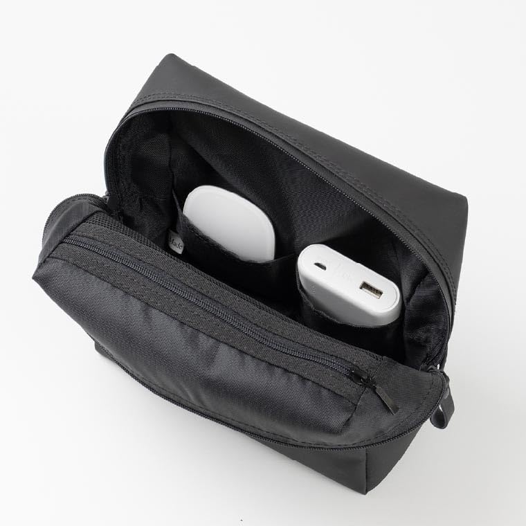 [aso] TOFTPOUCH+MAX Water-Resistant Gadget Pouch Approx. 180 x 180 x 80 [mm] Gadget Pouch Travel Storage Bag-in-Bag (MAX Size Gray) tf-v283-gr-x