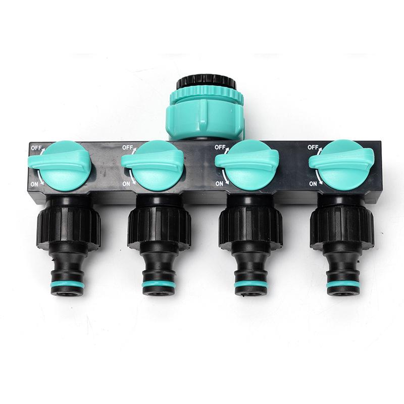 Car Wash 4/6-Point Diverter, 1" Faucet Connector, 5-Way with Ball Valve