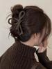 Premium Coffee-Colored Frosted Hairpin - Large All-Match Shark Clip for Elegant Hairstyles