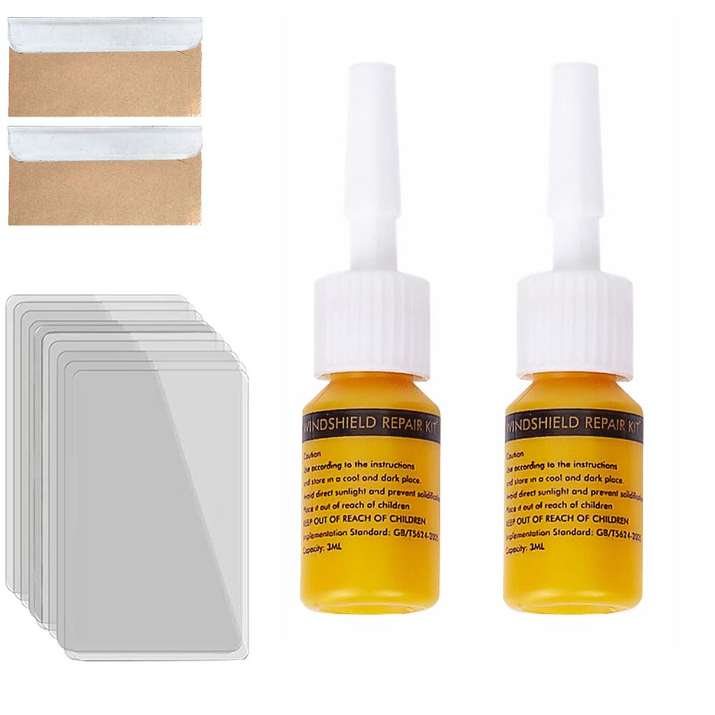 1/2 Packs Car Glass Nano Repair Fluid - Quick-Fix Window Chips Repair Kit, Windshield Nano-Repair Liquid, Fixes Small Cracks