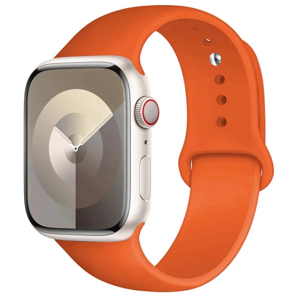Silicone Strap For Apple Watch band 45mm 44mm 41mm 42mm 40mm 49mm 38mm correa bracelet iWatch series 9 8 5 4 3 8 6 SE 7 Ultra 2