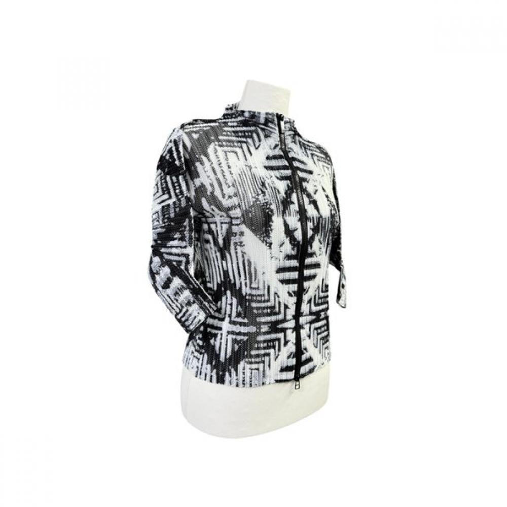 LA VITA JUNKO 7 8 Sleeve Diamond Geometric Print Mesh Jumper  Ltsjp28p 