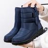 Fashion 2025 New Warm Women's Snow Boots with Velcro Waterproof European Size 44 Plush Platform Boots Mid High Casual Boots Botas Mujer