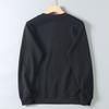 American-Style Heavy Vintage Letter Print Long-Sleeve Sweatshirt for Men, Loose Casual Crew Neck Pullover for Spring and Autumn