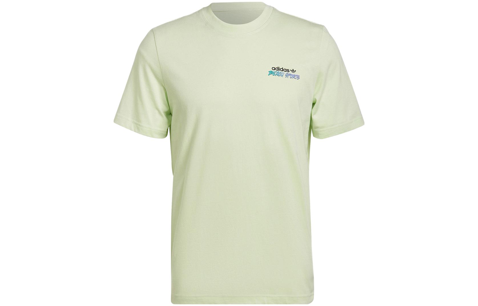 Adidas Originals T Shirts Men s Light Green Crew Neck Moderate Straight Fit HF4866 XL