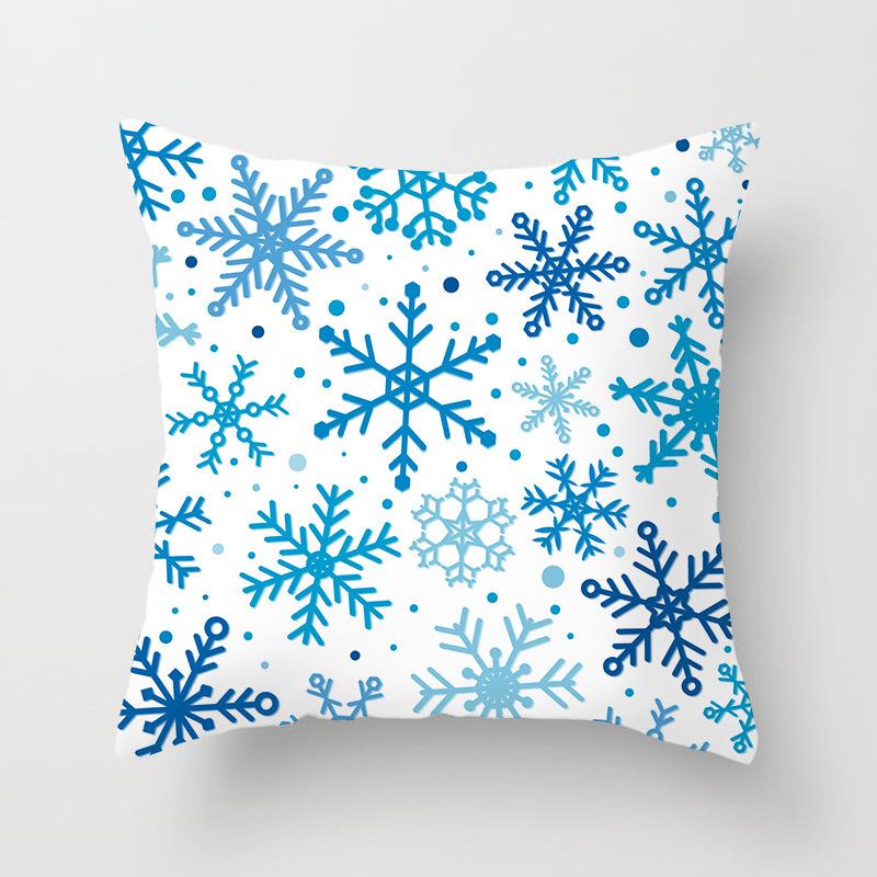 Christmas Snowflake Home European and American Digital Printing Car Pillow Cushion Pillowcase Can Be Customized
