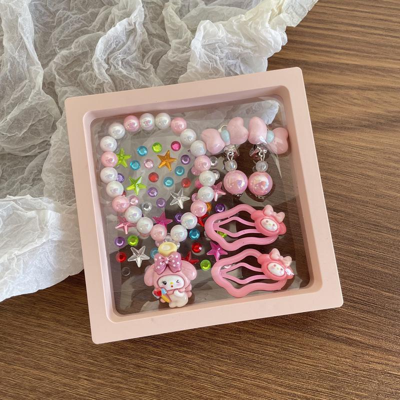 Mermaid Children'S Bracelet Cute Shell Painless Ear Clip Mermaid Princess Hair Tie Set Gift Box