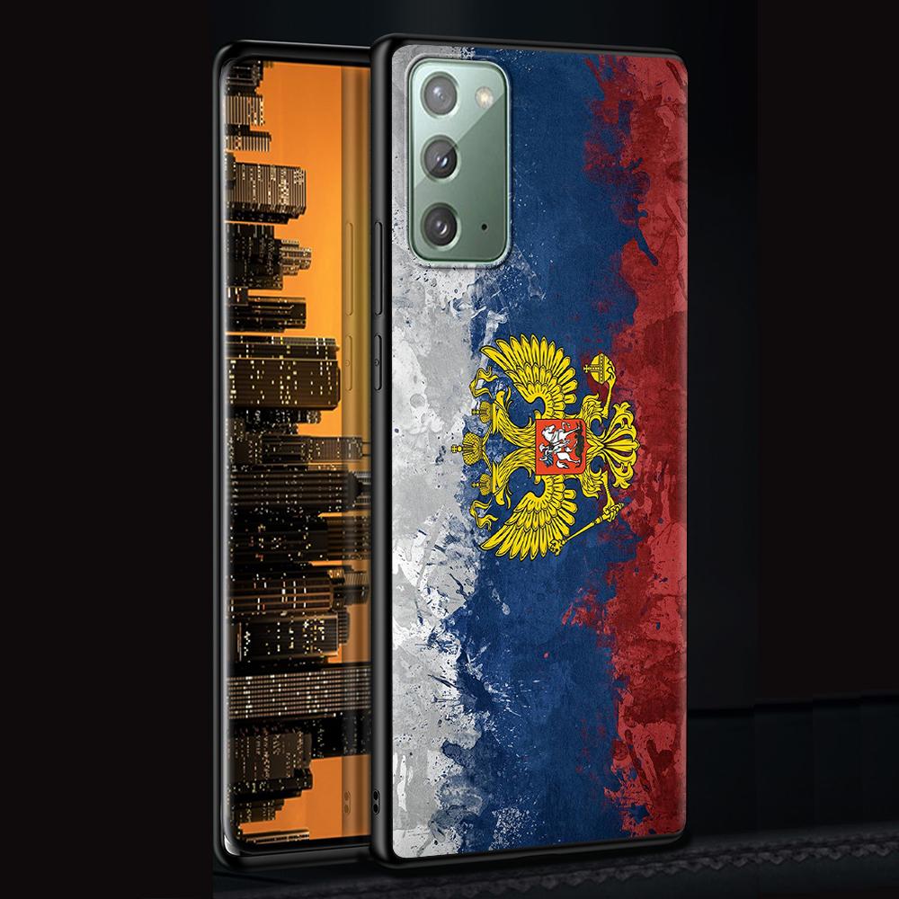 Russia Coat Of Arms Eagle Flag Case for Samsung Galaxy Note 20 Ultra 10 Lite 9 8 A12 A52 A51 S20 FE A50 Black Soft Phone Coque