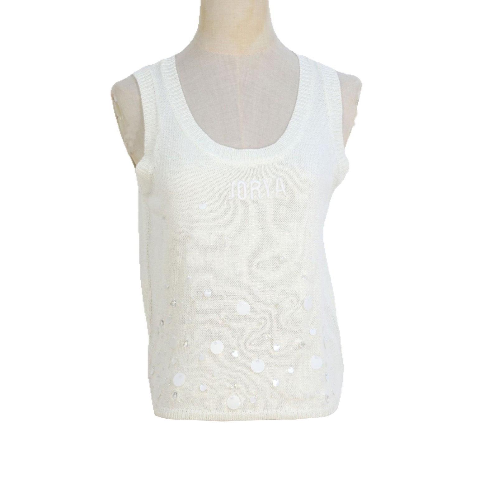 

European Spring/Summer U-Neck Korean Style Slim Knit Tank Top for Women – French Sleeveless Design Medium