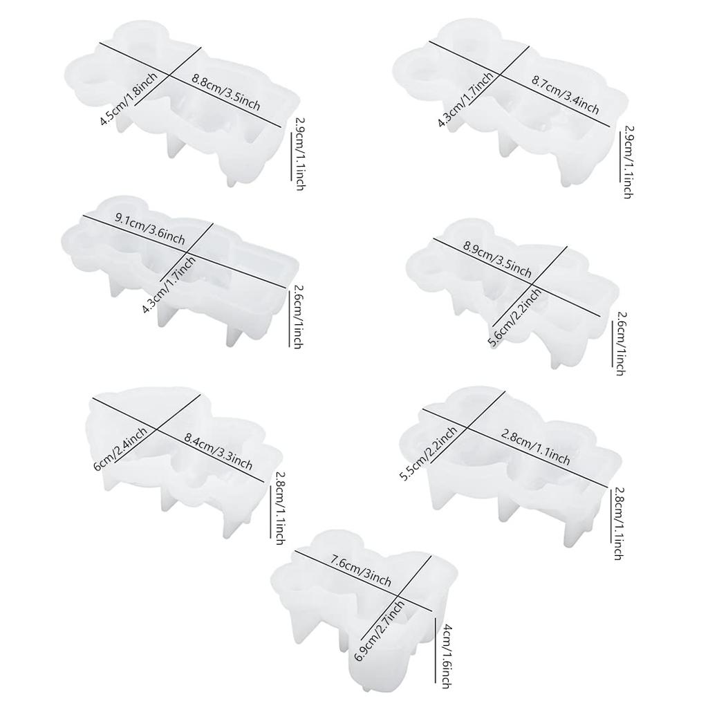 DIYBravo 7 Bear Shape Silicone 3D Animal Resin Soft Bear Handmade Silicone Polymer UV Crafts Bear Molds, Shapes, Keychains, Molds, Horse, Deer, Molds,