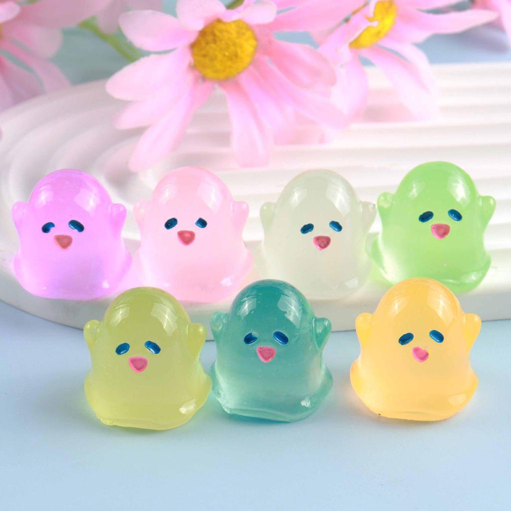 Resin Mini Luminous Animal Figurines - DIY Cartoon Toys for Micro Landscapes, Ideal Children's Gift