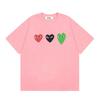 Japanese trendy brand heart-print short-sleeve T-shirt, unisex loose couple's summer casual daily versatile top